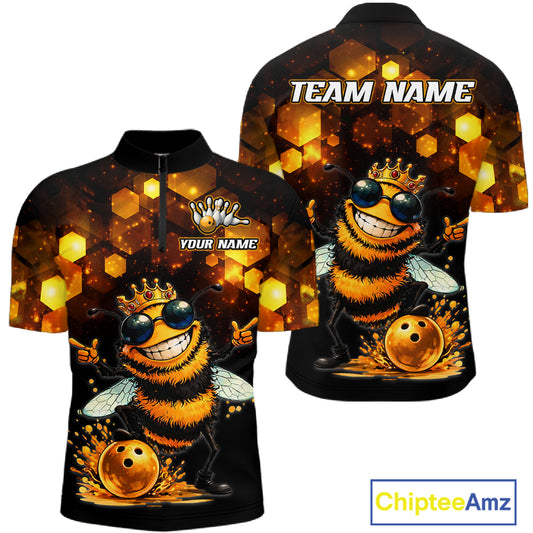 Funny Bee Bowling Shirt for Men Custom Bowling Team Jersey Bowling Outfit Polo & Quarter-Zip QZT952