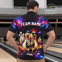 Load image into Gallery viewer, Custom Neon Funny Chicken Bowling Team Jersey for Men Bowling Shirt Bowling Tournament Polo &amp; 1/4-Zip QZT956