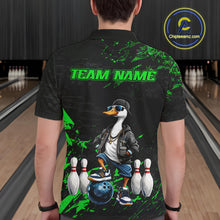 Load image into Gallery viewer, Personalized Green Funny Goose Bowling Team Shirt for Men Bowling League Jersey Polo &amp; 1/4-Zip QZT877