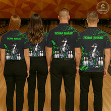 Load image into Gallery viewer, Personalized Green Funny Goose Bowling Team Shirt for Men Bowling League Jersey Polo &amp; 1/4-Zip QZT877