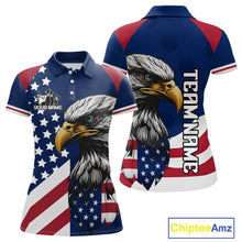 Load image into Gallery viewer, Custom US Flag Eagle Bowling Team Shirt for Women Bowling League Jersey Polo &amp; Quarter-Zip QZT816