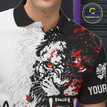 Load image into Gallery viewer, Custom Red &amp; White Tiger Bowling Team Jersey for Men Bowling Shirt Polo &amp; 1/4 Zip Bowling Outfit QZT841
