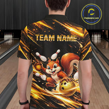 Load image into Gallery viewer, Back &amp; Gold Squirrel Bowling Team Shirt for Men Custom Funny Bowling Jersey Polo &amp; 1/4-Zip Bowling Outfit QZT980