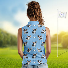Load image into Gallery viewer, Womens Sleeveless Golf Polo Shirt Custom Funny Chihuahua Pattern Team Ladies Golf Tops, Dog Lover Gift NHN0211