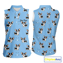 Load image into Gallery viewer, Womens Sleeveless Golf Polo Shirt Custom Funny Chihuahua Pattern Team Ladies Golf Tops, Dog Lover Gift NHN0211