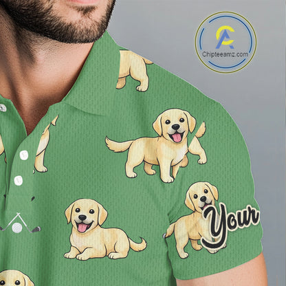 Mens Golf Polo Shirt Custom Funny Labrador Retriever Team Mens Golf Top, Dog Lover Gift NHN0215