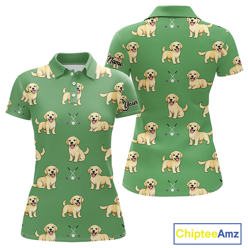 Womens Golf Polo Shirt Custom Funny Labrador Retriever Team Ladies Golf Top, Dog Lover Gift NHN0215