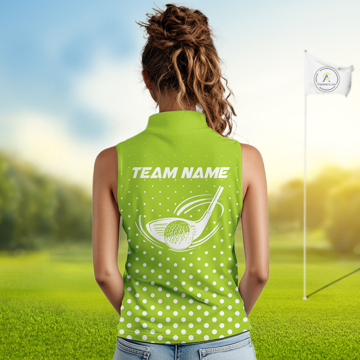 Funny Alligator Womens Sleeveless Golf Polo Shirt Custom Name Green Ladies Golf Apparel Funny Golf Gifts NHN0104