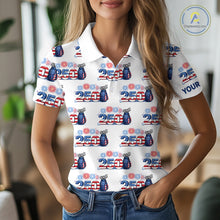 Load image into Gallery viewer, USA 250th Anniversary Womens Golf Polo Shirt Custom Golf Pattern Patriotic Independence Golf Tops NHN0234
