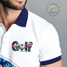 Load image into Gallery viewer, Funny Mens Golf Polo Shirt Custom Toucan Tropical Pattern, Flamingo Golf Shirt For Men NHN0205