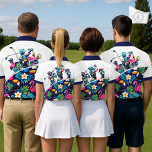 Load image into Gallery viewer, Funny Mens Golf Polo Shirt Custom Toucan Tropical Pattern, Flamingo Golf Shirt For Men NHN0205