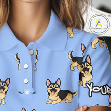 Load image into Gallery viewer, Womens Golf Polo Shirt Custom Funny German Shepherd Team Ladies Golf Tops, Dog Lover Gift NHN0213