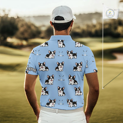 Mens Golf Polo Shirt Custom Funny French Bulldog Team Mens Golf Tops, Dog Lover Gift NHN0212