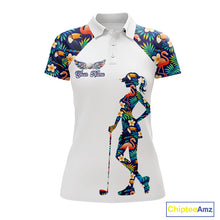 Load image into Gallery viewer, Funny Womens Golf Polo Shirt Custom Toucan Tropical Pattern, Flamingo Golf Shirts For LadiesNHN0099