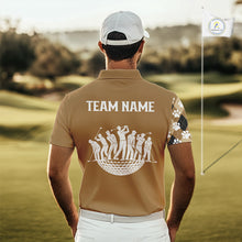 Load image into Gallery viewer, Funny Golden Retriever Mens Golf Polo Shirt Custom Argyle Plaid Pattern Team Golf Tops, Dog Lover Gift NHN0197