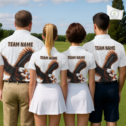 Womens Golf Polo Shirt Custom Eagle Golf Shirts Personalized Golf Clubs White Team Golf Top NHN0082
