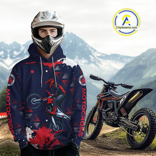 Red and Blue Motocross Hoodie for Men Women Dirt Bike Pink Blue Racing Hoodie Shirt MH462