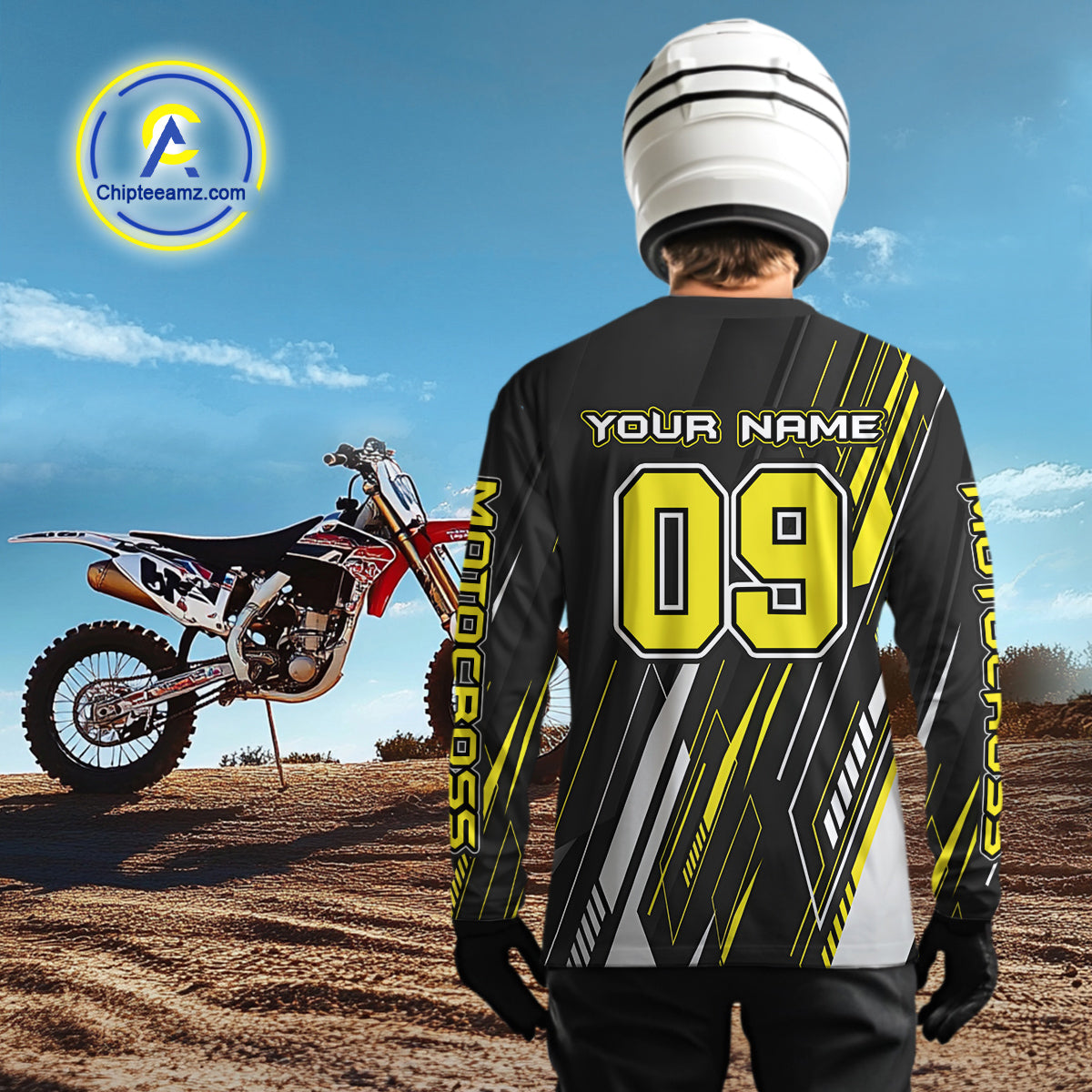 Black and Yellow Motocross Racing Jersey for Women Kid Men Dirt Bike Off road Shirt XM475