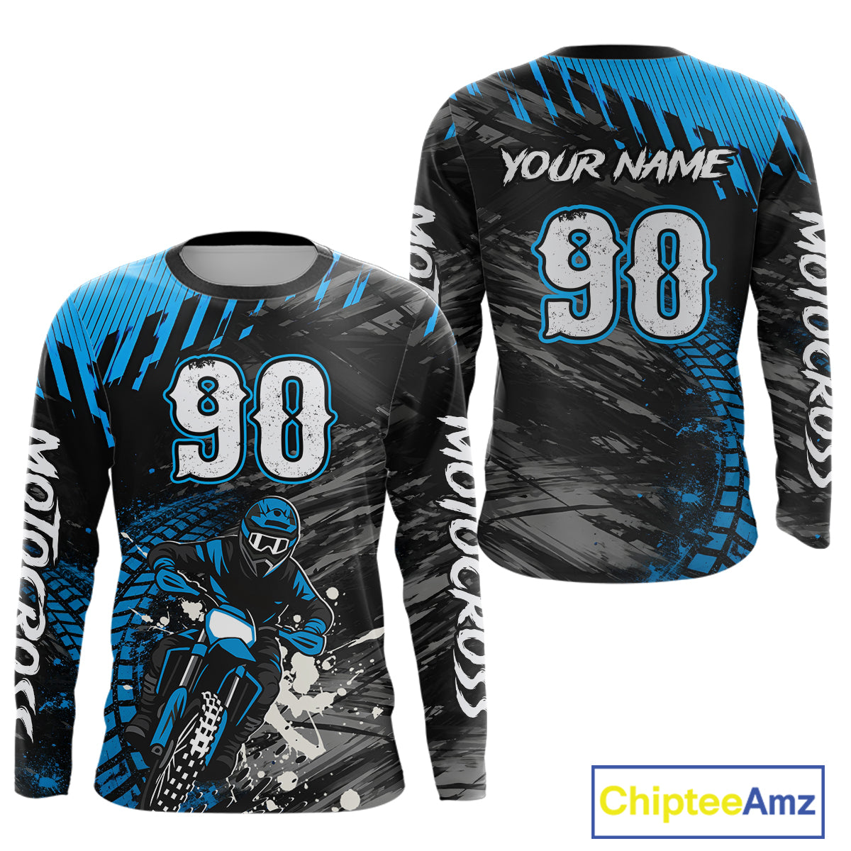 Custom Blue Motocross Jersey Men Kid Women Dirt Bike Jersey Motorcycle Riding Shirt XM485