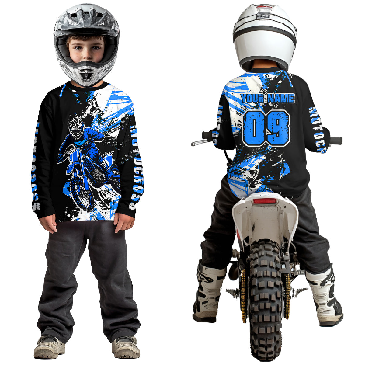 Blue Motocross Jersey Kids Women Men Custom Dirt Bike Shirts Motorcycle Shirt XM495