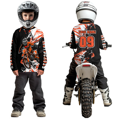 Orange Motocross Jersey Kids Women Men Custom Dirt Bike Shirts Motorcycle Shirt XM495