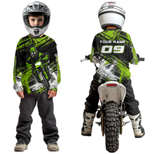 Load image into Gallery viewer, Green Motocross Jersey for Men Kids Women Custom Dirt Bike Shirts Motorcycle Shirt XM496
