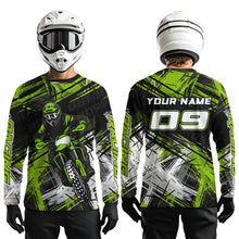 Load image into Gallery viewer, Green Motocross Jersey for Men Kids Women Custom Dirt Bike Shirts Motorcycle Shirt XM496