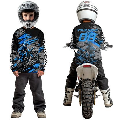 Blue Motocross Jersey Custom Dirt Bike Shirts Men Kid Women Racing Offroad Jersey XM415