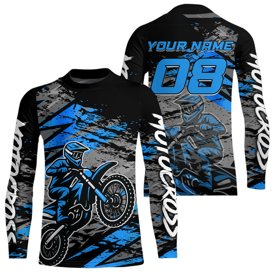 Blue Motocross Jersey Custom Dirt Bike Shirts Men Kid Women Racing Offroad Jersey XM415