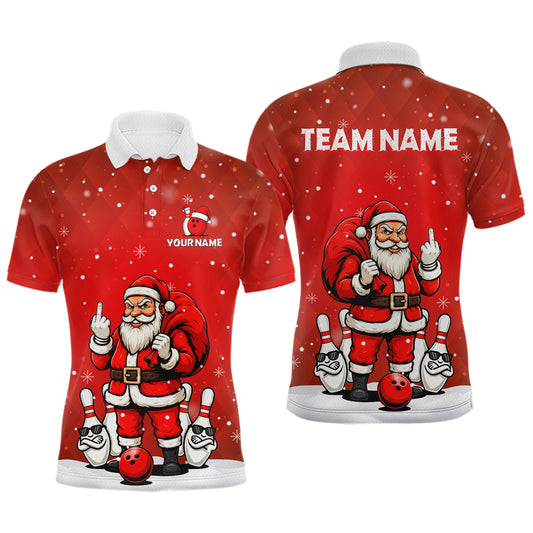 Funny Noel Bowling Shirts for Team Men Women Bowling Jerseys Polo and 1/4 Zip MBL214