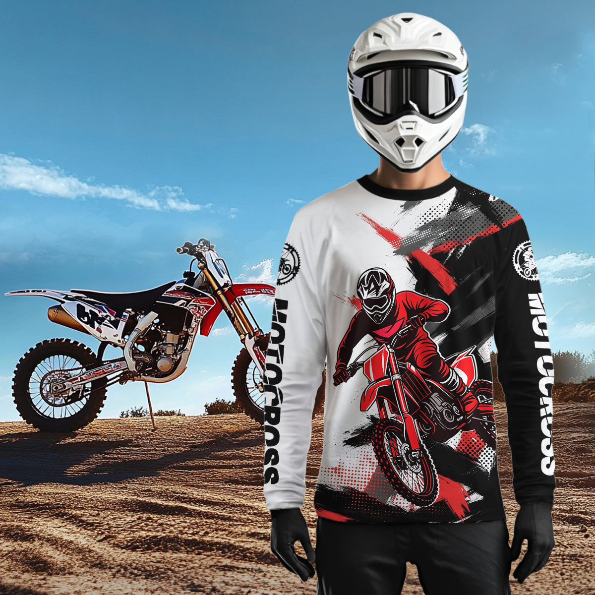 Red and Black Custom Motocross Jersey Men Women Kid Dirt Bike Shirts Motorcycle Shirt XM460