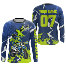 Load image into Gallery viewer, Lightning Motocross Jersey Custom Blue Dirt Bike Shirts Men Kid Women Off Road Jersey XM408