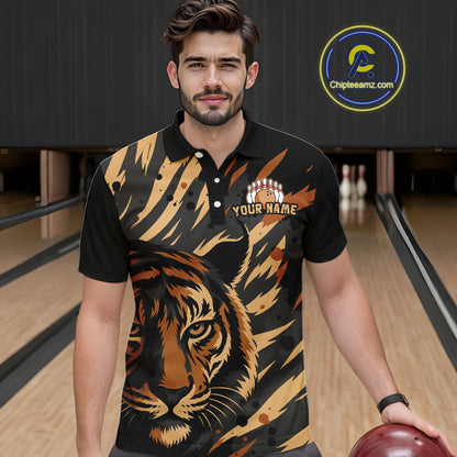 Tiger Bowling Shirts for Team Women Men Custom Tiger Bowling Polo & 1/4 Zip Shirt MBL183
