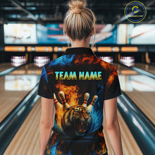Load image into Gallery viewer, Flame Tiger Bowling Shirts for Team Men Women Custom Bowling Jersey Polo &amp; 1/4 Zip MBL190