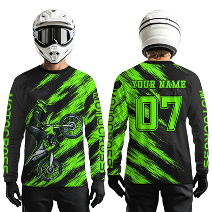 Green Motocross Jersey Men Kid Women Dirt Bike Jersey Custom Motorcycle Riding Shirt XM483