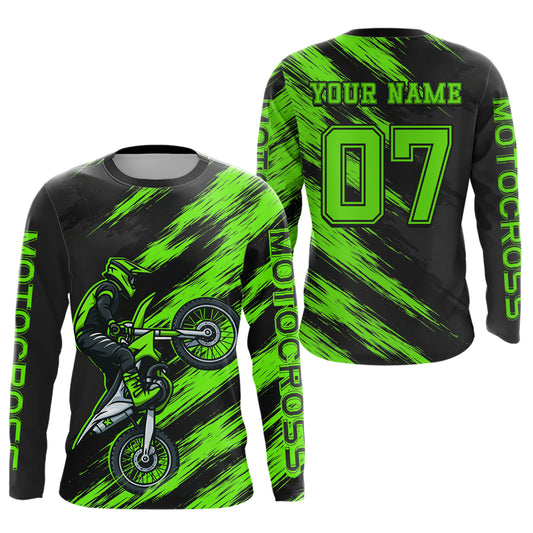 Green Motocross Jersey Men Kid Women Dirt Bike Jersey Custom Motorcycle Riding Shirt XM483