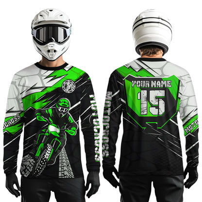Green Motocross Jersey Custom Dirt Bike Shirts for Men Kid Women Motorcycle Shirt XM488