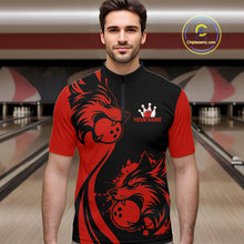 Load image into Gallery viewer, Red Wolf Bowling Shirts for Team Men Women Custom Wolf Bowling Jerseys for Couples MBL197