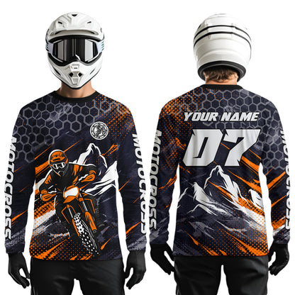 Orange Motocross Racing Jersey for Kids Women Men Dirt Bike Shirts Motorcycle Riding Shirt XM493