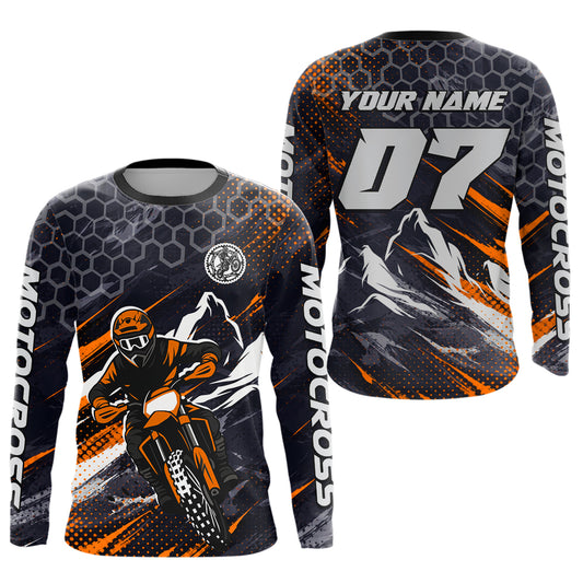 Orange Motocross Racing Jersey for Kids Women Men Dirt Bike Shirts Motorcycle Riding Shirt XM493
