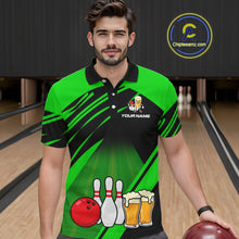 Load image into Gallery viewer, Funny Beer Bowling Shirts Green Bowling Jersey for Team Women Men Bowl League MBL261