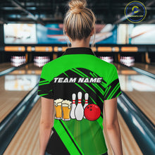 Load image into Gallery viewer, Funny Beer Bowling Shirts Green Bowling Jersey for Team Women Men Bowl League MBL261