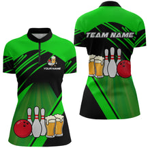 Load image into Gallery viewer, Funny Beer Bowling Shirts Green Bowling Jersey for Team Women Men Bowl League MBL261