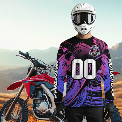 Purple Motocross Racing Jersey Custom Dirtbike Shirts Men Kid Women Offroad Shirt XM396