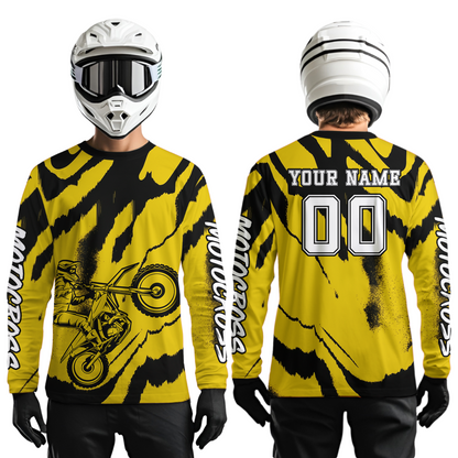 Yellow Motocross Jersey for Kid Women Men Custom Dirt Bike Shirts Moto Racing Shirt XM428