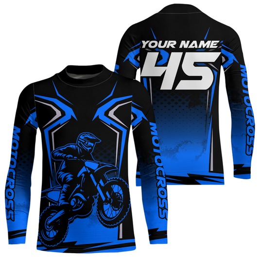 Custom Blue Motocross Racing Jersey Men Women Kid Dirt Bike Shirts Motorcycle Shirt XM442
