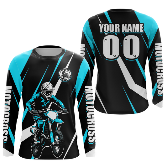 Turquoise Custom Motocross Racing Jersey Men Women Kid Dirt Bike Motorcycle Riding Shirt XM454