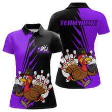 Load image into Gallery viewer, Purple Turkey Bowling Shirts for Women Men Team Custom Bowling Jerseys Thanksgiving MBL180