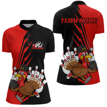 Load image into Gallery viewer, Red Turkey Bowling Shirts for Women Men Team Custom Bowling Jerseys Thanksgiving MBL180
