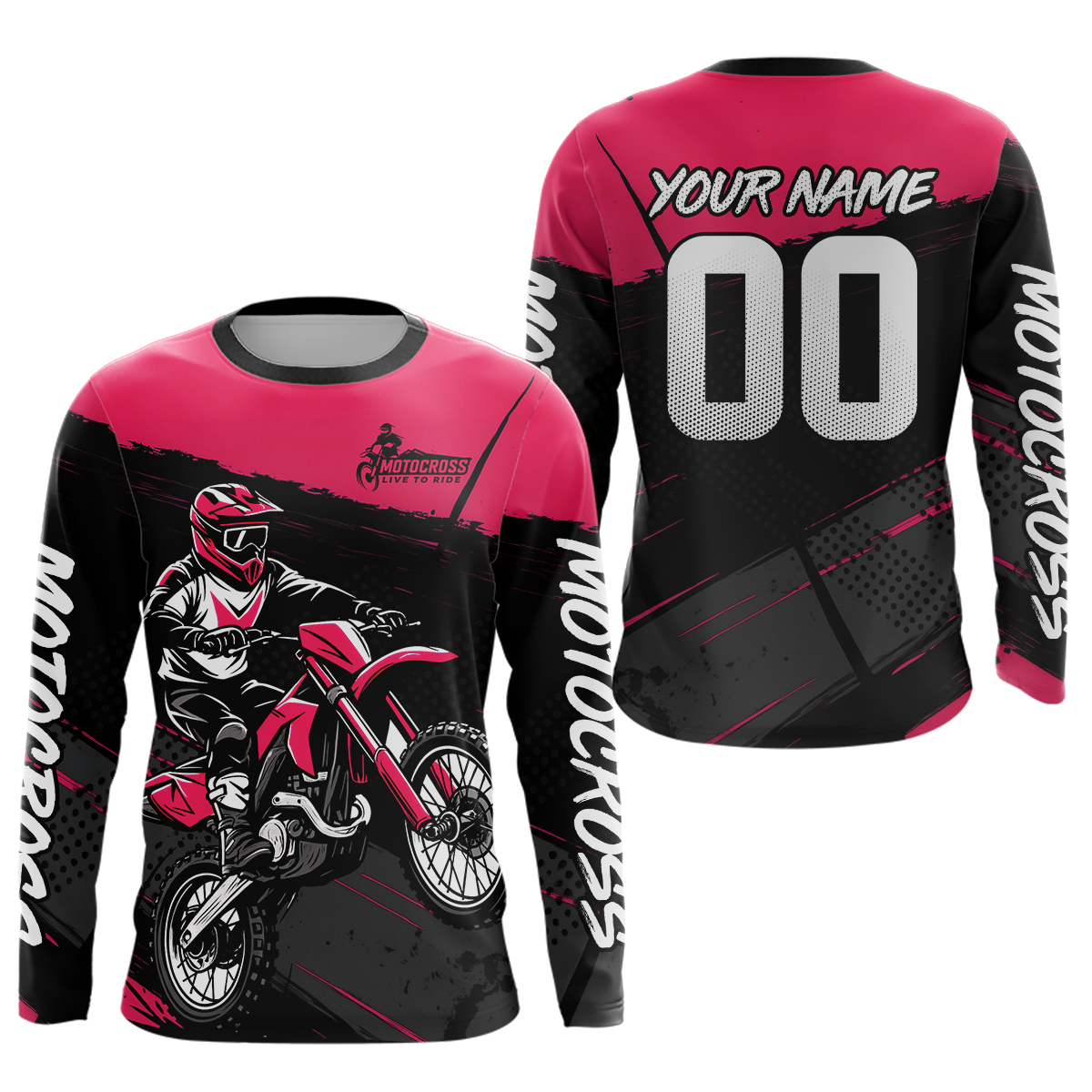 Pink Motocross Jersey for Men Women Kid Dirt Bike Shirts Custom Off road Riding Shirt XM463